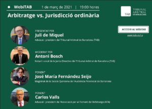Webinar – Arbitratge vs. Jurisdicció ordinària – 01 de març – WebiTAB